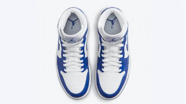 Nike Air Jordan 1 Mid Tops Kentucky Sko Herre Blå Hvite