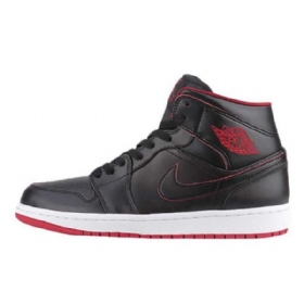 Nike Air Jordan 1 Mid Tops Lance Mountain Bred Sko Herre Svarte
