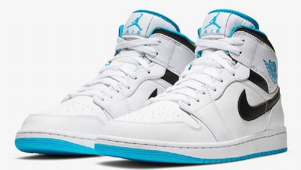 Nike Air Jordan 1 Mid Tops Laser Sko Dame Blå
