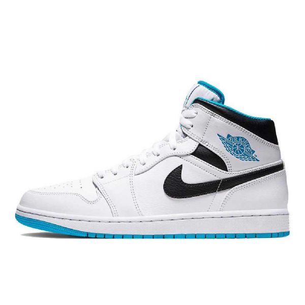 Nike Air Jordan 1 Mid Tops Laser Sko Herre Blå