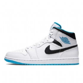 Nike Air Jordan 1 Mid Tops Laser Sko Herre Blå