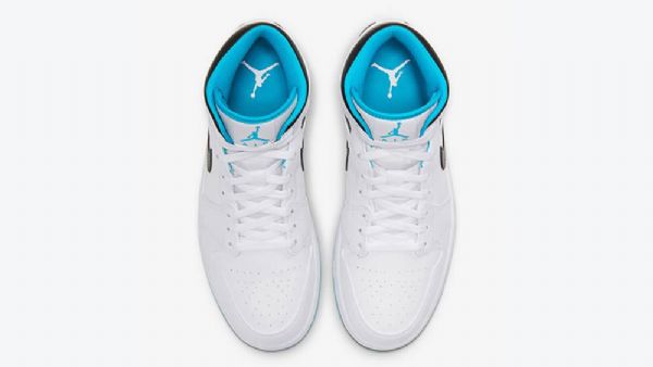 Nike Air Jordan 1 Mid Tops Laser Sko Herre Blå