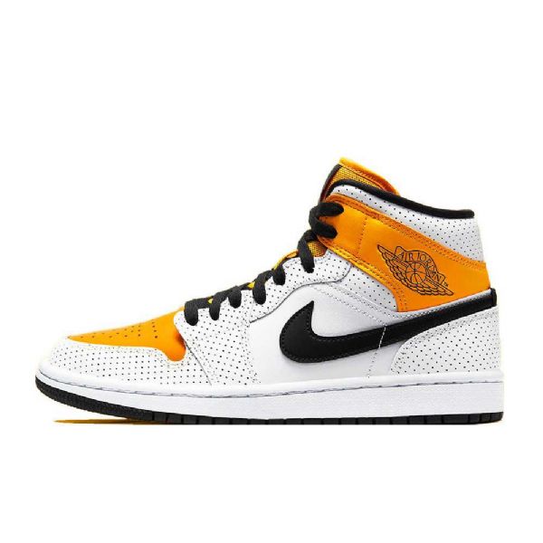 Nike Air Jordan 1 Mid Tops Laser Sko Herre Oransje