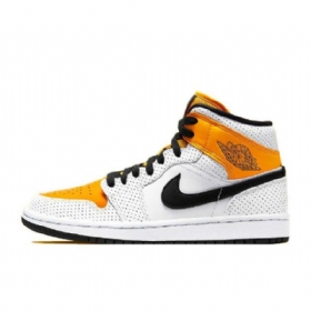Nike Air Jordan 1 Mid Tops Laser Sko Herre Oransje