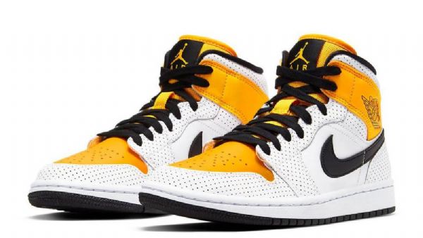 Nike Air Jordan 1 Mid Tops Laser Sko Herre Oransje