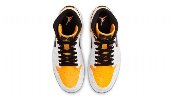 Nike Air Jordan 1 Mid Tops Laser Sko Herre Oransje