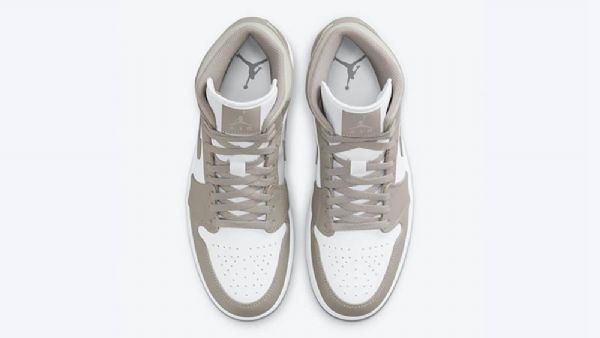 Nike Air Jordan 1 Mid Tops Linen Sko Dame Olivengrønne Hvite