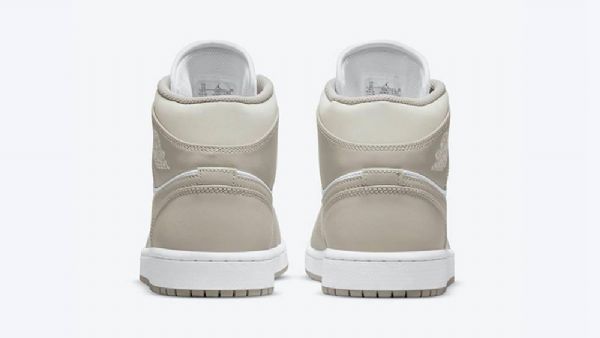 Nike Air Jordan 1 Mid Tops Linen Sko Dame Olivengrønne Hvite