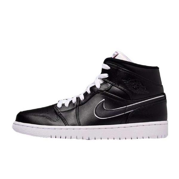 Nike Air Jordan 1 Mid Tops Maybe Sko Herre Svarte