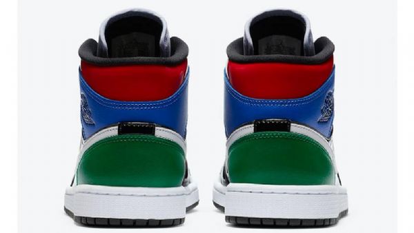 Nike Air Jordan 1 Mid Tops Patent Sko Herre Multicolor