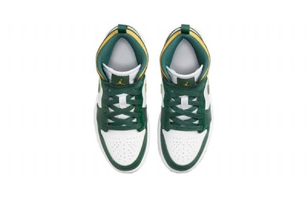 Nike Air Jordan 1 Mid Tops Ps Retro Basketball Shoes Herre Grønn Svarte
