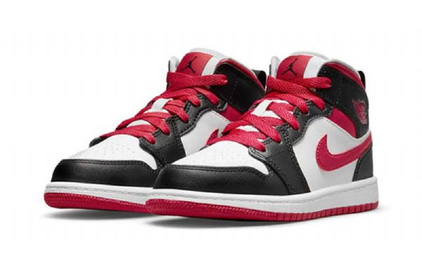Nike Air Jordan 1 Mid Tops Ps Retro Basketball Shoes Herre Hvite