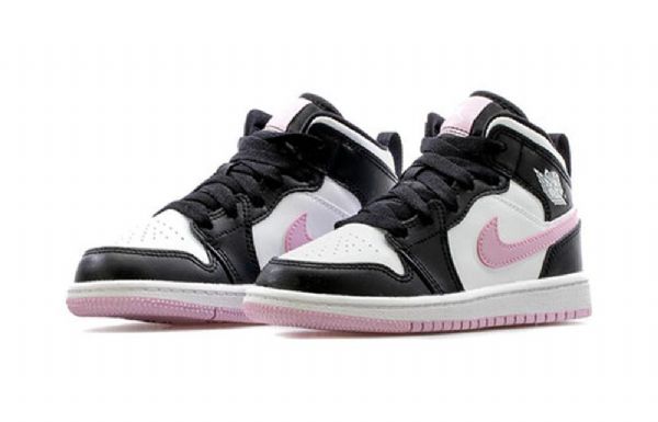 Nike Air Jordan 1 Mid Tops Ps Retro Basketball Shoes Herre Hvite Lyse Rosa