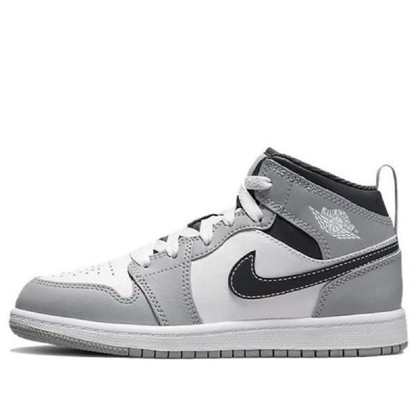 Nike Air Jordan 1 Mid Tops Ps Retro Basketball Shoes Herre Lyse Grå