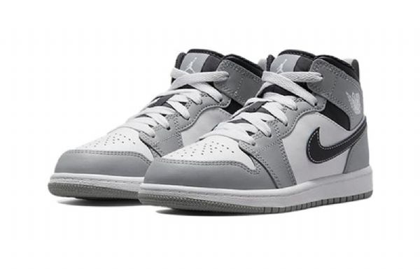 Nike Air Jordan 1 Mid Tops Ps Retro Basketball Shoes Herre Lyse Grå
