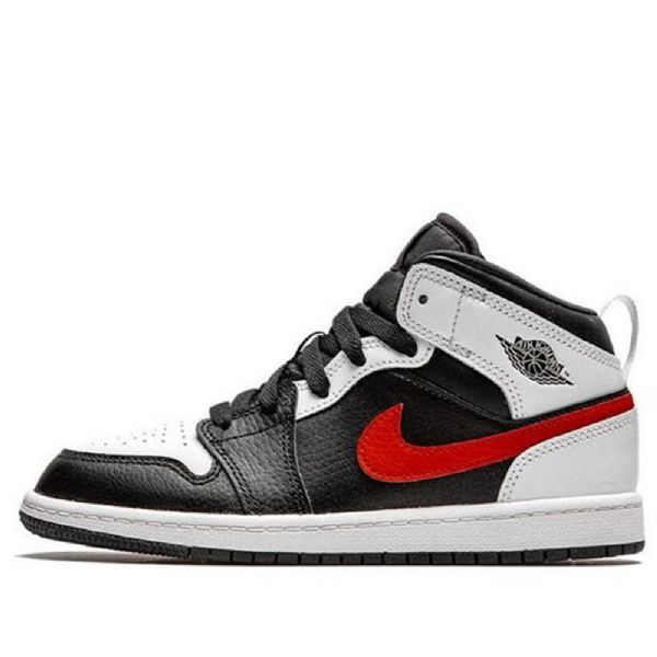 Nike Air Jordan 1 Mid Tops Ps Retro Basketball Shoes Herre Rød