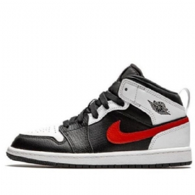 Nike Air Jordan 1 Mid Tops Ps Retro Basketball Shoes Herre Rød