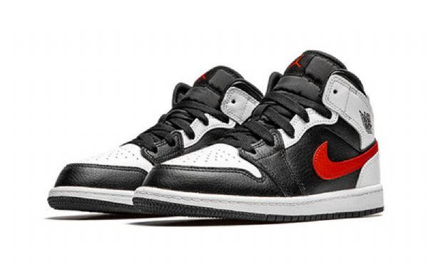 Nike Air Jordan 1 Mid Tops Ps Retro Basketball Shoes Herre Rød