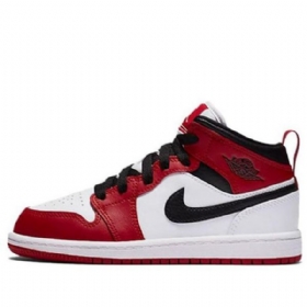Nike Air Jordan 1 Mid Tops Ps Retro Basketball Shoes Herre Rød Hvite