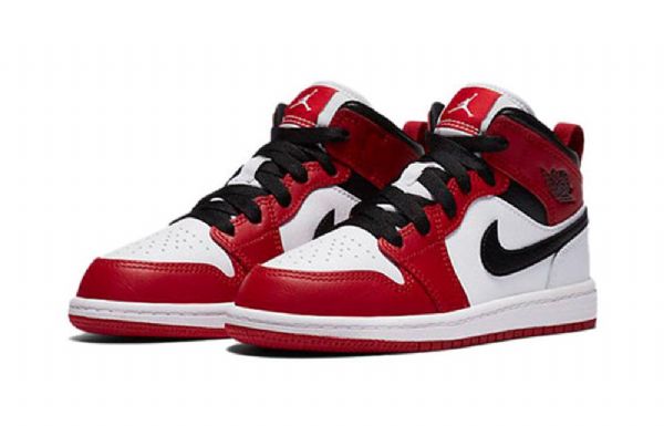 Nike Air Jordan 1 Mid Tops Ps Retro Basketball Shoes Herre Rød Hvite