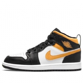 Nike Air Jordan 1 Mid Tops Ps Retro Basketball Shoes Herre Svarte Gull