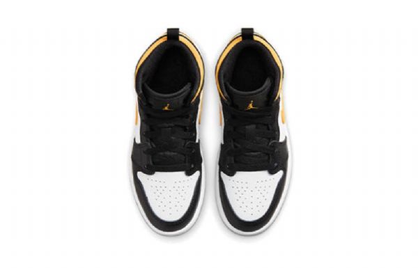 Nike Air Jordan 1 Mid Tops Ps Retro Basketball Shoes Herre Svarte Gull