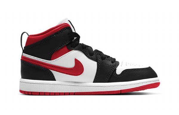Nike Air Jordan 1 Mid Tops Ps Retro Basketball Shoes Herre Svarte Rød
