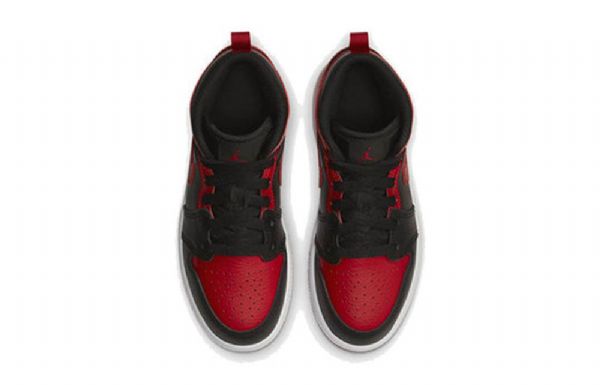 Nike Air Jordan 1 Mid Tops Ps Retro Basketball Shoes Herre Svarte Rød