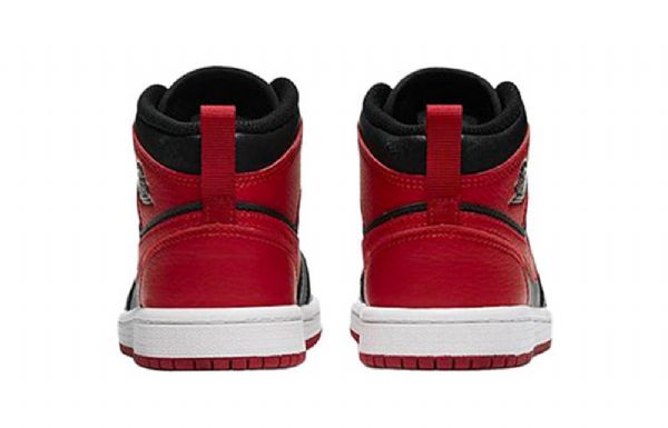 Nike Air Jordan 1 Mid Tops Ps Retro Basketball Shoes Herre Svarte Rød