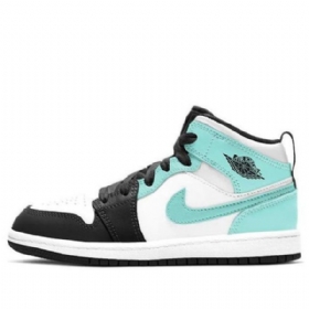 Nike Air Jordan 1 Mid Tops Ps Retro Basketball Shoes Herre Svarte Turkis