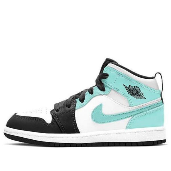 Nike Air Jordan 1 Mid Tops Ps Retro Basketball Shoes Herre Svarte Turkis