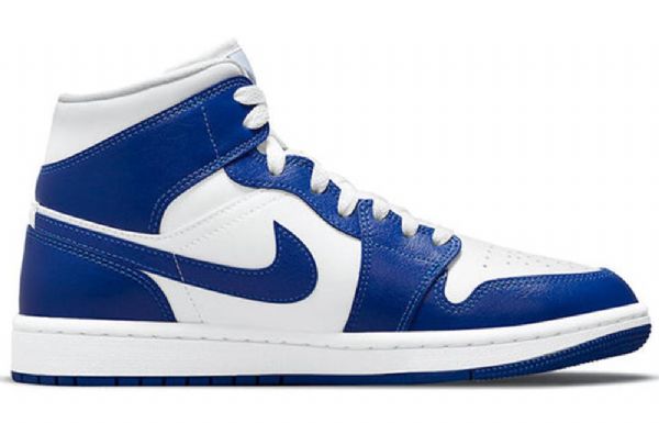 Nike Air Jordan 1 Mid Tops Retro Basketball Shoes Dame Blå
