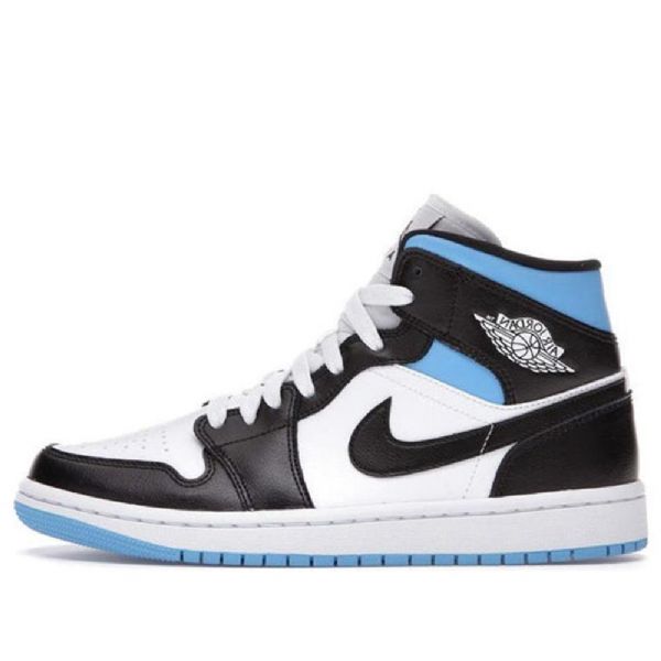 Nike Air Jordan 1 Mid Tops Retro Basketball Shoes Dame Blå