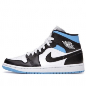 Nike Air Jordan 1 Mid Tops Retro Basketball Shoes Dame Blå