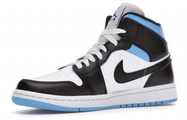 Nike Air Jordan 1 Mid Tops Retro Basketball Shoes Dame Blå