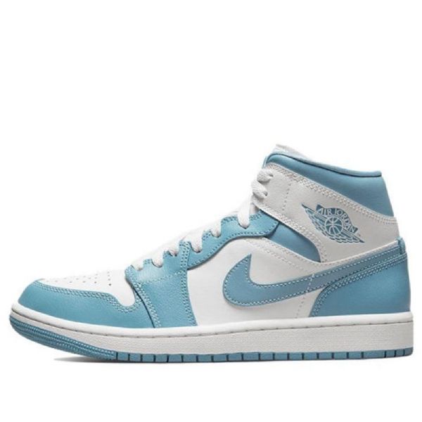 Nike Air Jordan 1 Mid Tops Retro Basketball Shoes Dame Blå