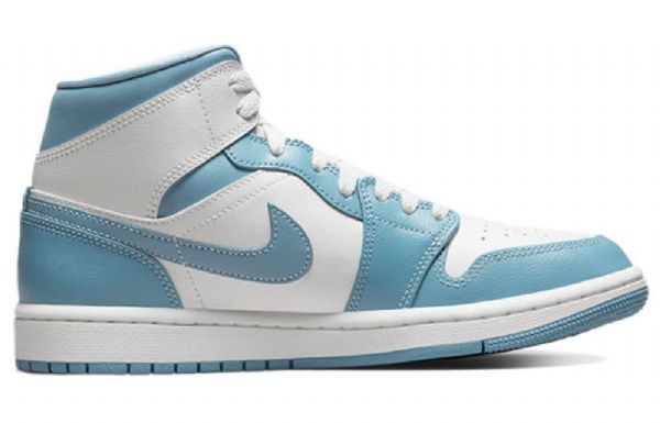 Nike Air Jordan 1 Mid Tops Retro Basketball Shoes Dame Blå