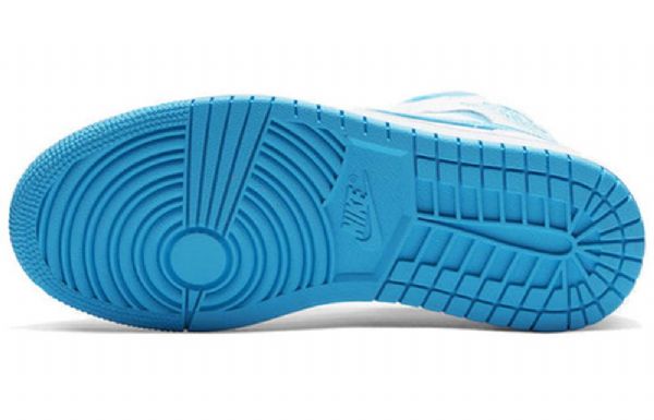 Nike Air Jordan 1 Mid Tops Retro Basketball Shoes Dame Blå Hvite