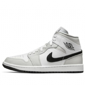 Nike Air Jordan 1 Mid Tops Retro Basketball Shoes Dame Grå