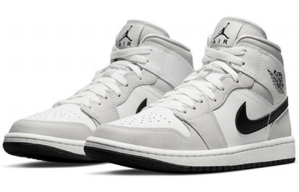 Nike Air Jordan 1 Mid Tops Retro Basketball Shoes Dame Grå