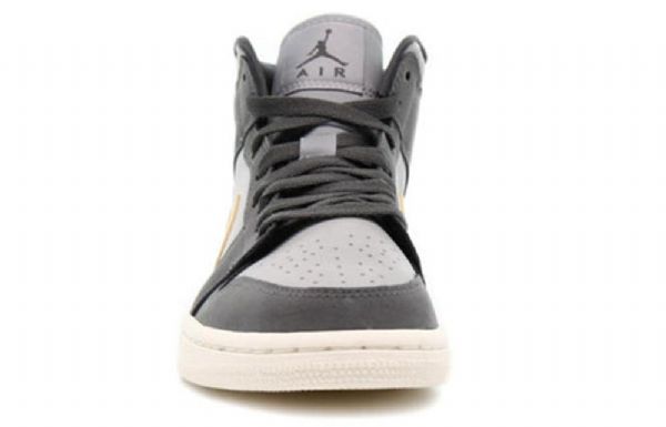 Nike Air Jordan 1 Mid Tops Retro Basketball Shoes Dame Grå