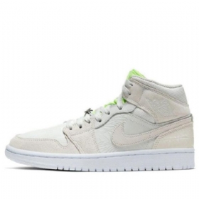 Nike Air Jordan 1 Mid Tops Retro Basketball Shoes Dame Grønn