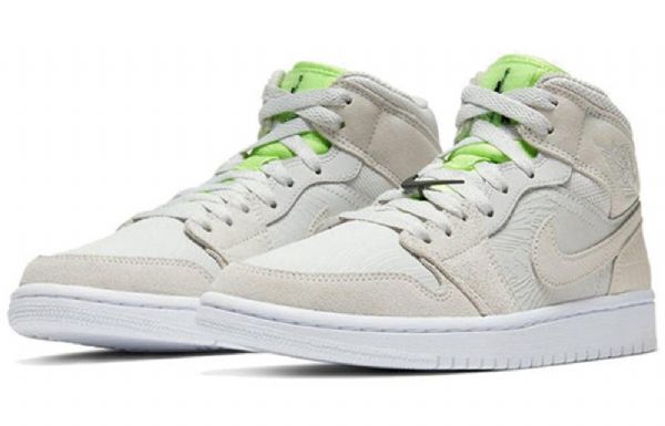 Nike Air Jordan 1 Mid Tops Retro Basketball Shoes Dame Grønn