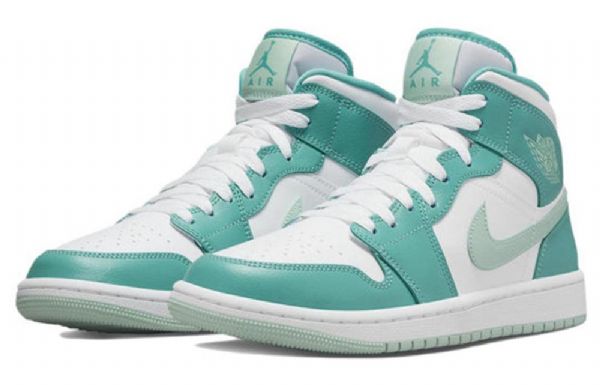 Nike Air Jordan 1 Mid Tops Retro Basketball Shoes Dame Grønn