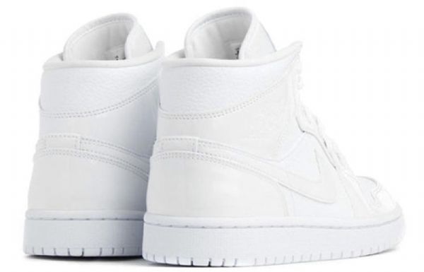 Nike Air Jordan 1 Mid Tops Retro Basketball Shoes Dame Hvite