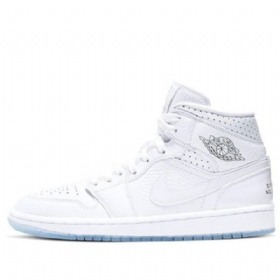 Nike Air Jordan 1 Mid Tops Retro Basketball Shoes Dame Hvite