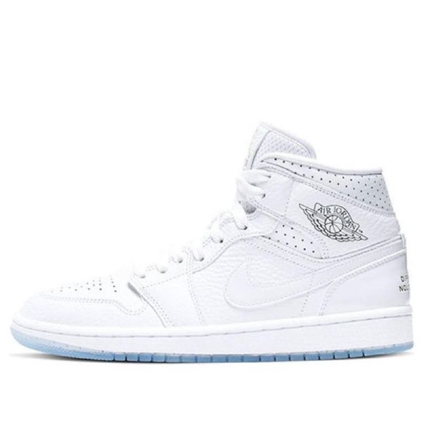 Nike Air Jordan 1 Mid Tops Retro Basketball Shoes Dame Hvite