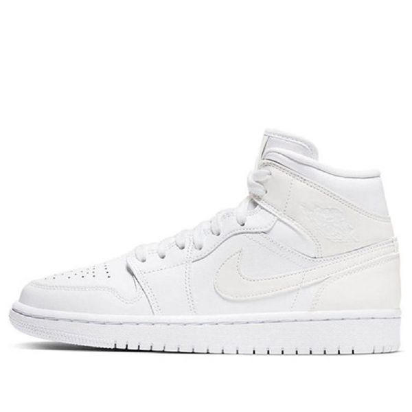 Nike Air Jordan 1 Mid Tops Retro Basketball Shoes Dame Hvite