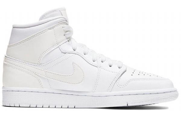 Nike Air Jordan 1 Mid Tops Retro Basketball Shoes Dame Hvite
