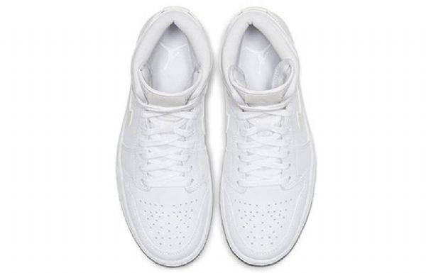 Nike Air Jordan 1 Mid Tops Retro Basketball Shoes Dame Hvite